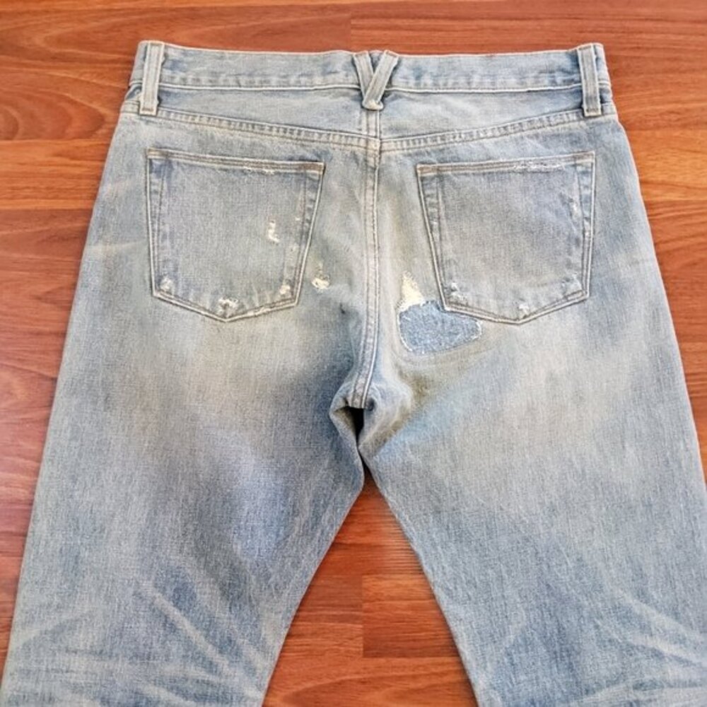 NWOT J. Crew Men's Distressed Patch Straight Leg Denim Jeans Size 29 - Picture 4 of 6